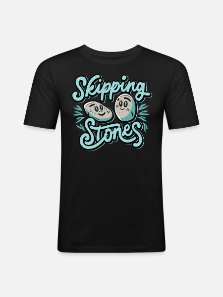 Skipping Stones - Men's Slim Fit T-Shirt - black