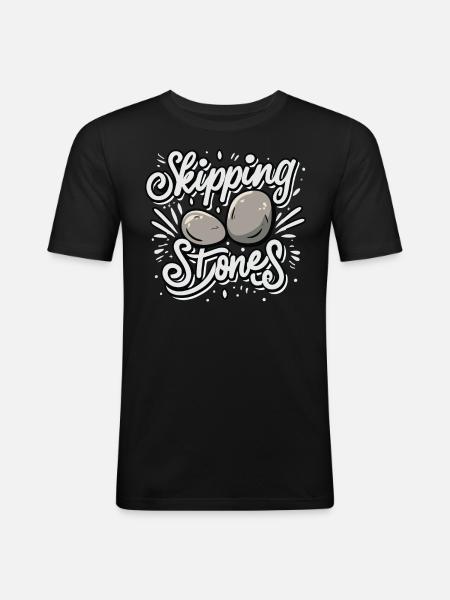 Skipping Stones - Men's Slim Fit T-Shirt - black