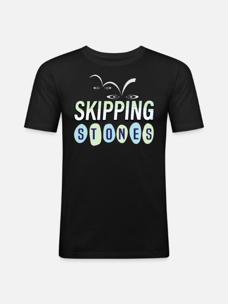 Skipping Stones - Men's Slim Fit T-Shirt - black