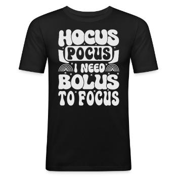 Hocus Pokus J’ai besoin d’insuline pour me concentrer - Diabète - T-shirt près du corps Homme - noir - Devant - Nik (191cm)
