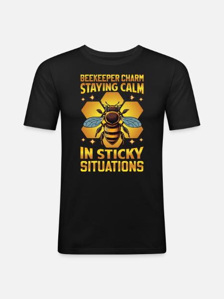 Beekeeper Charm – Sticky Situations - Männer Slim Fit T-Shirt - Schwarz