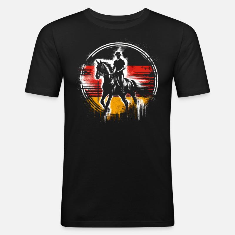 Germany Equestrian Competition Coach - Men's Slim Fit T-Shirt - black