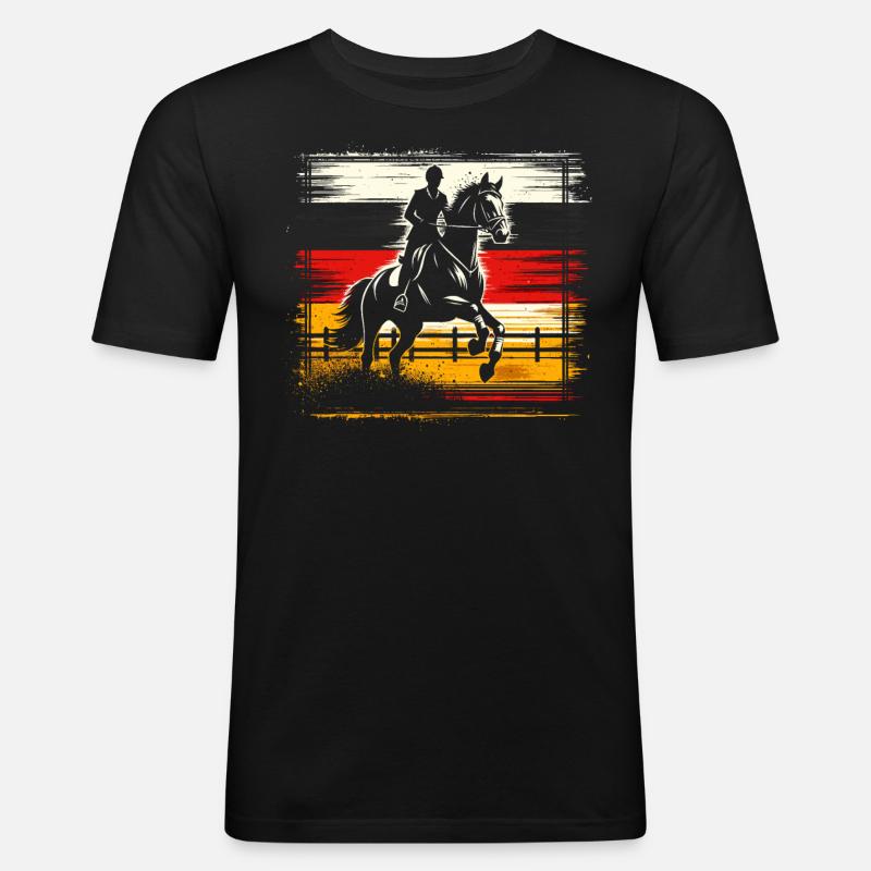 Germany Equestrian Competition Coach - Men's Slim Fit T-Shirt - black