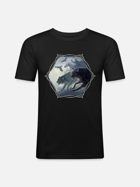 Odins wilde Jagd - Männer Slim Fit T-Shirt - Schwarz