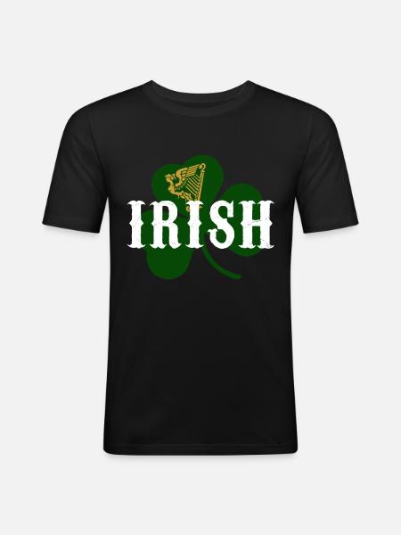 irish - T-shirt près du corps Homme - noir