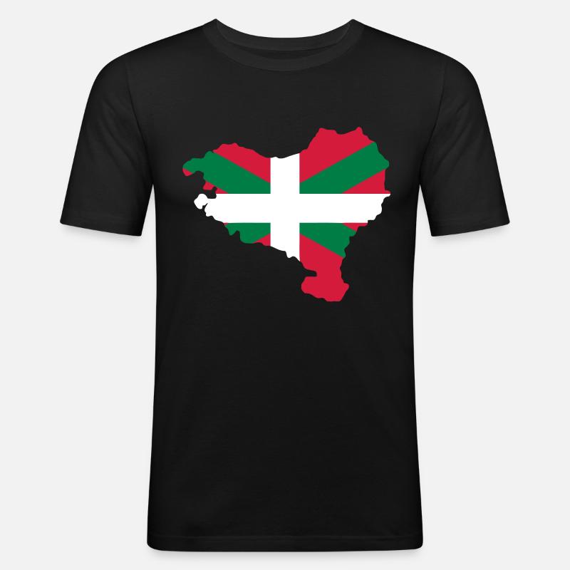 basque_country_map - Männer Slim Fit T-Shirt - Schwarz