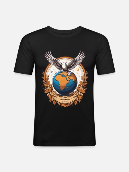 World Peace on Earth - Men's Slim Fit T-Shirt - black