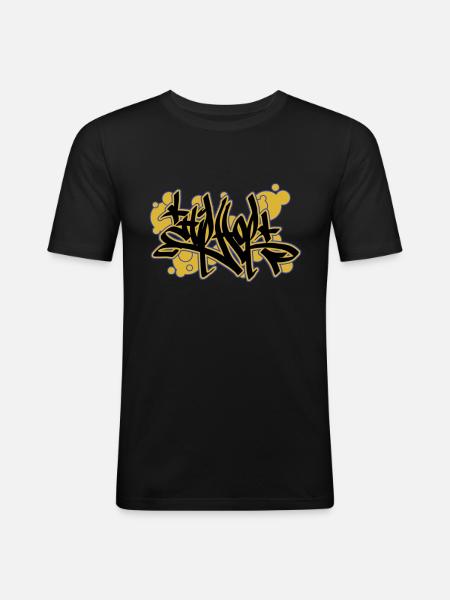 Graffiti hip hop - T-shirt près du corps Homme - noir