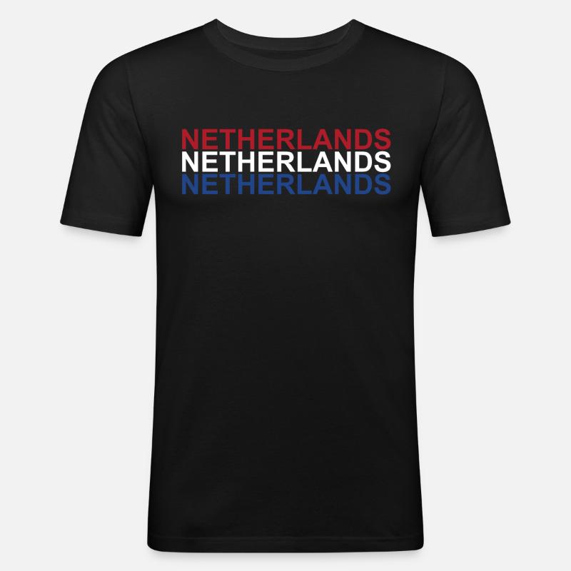 Holland - Männer Slim Fit T-Shirt - Schwarz