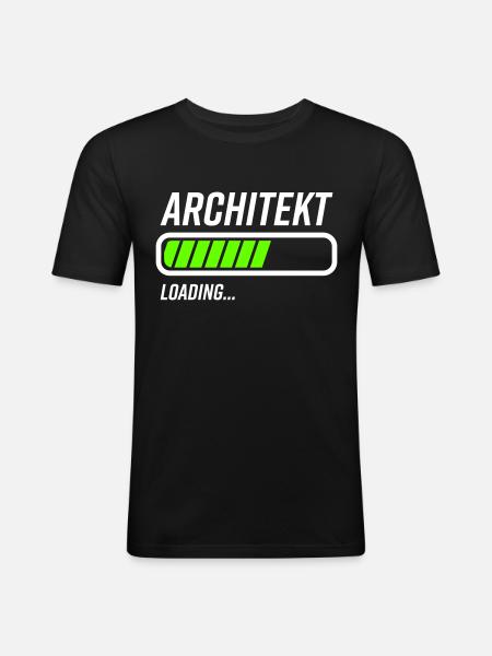 Architekt Loading Ladebalken - Männer Slim Fit T-Shirt - Schwarz