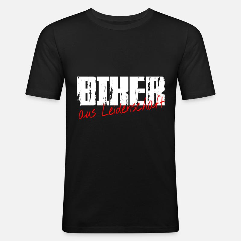 Biker aus Leidenschaft - Männer Slim Fit T-Shirt - Schwarz