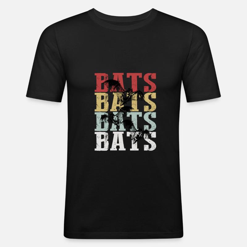 Fledermäuse Bats - Männer Slim Fit T-Shirt - Schwarz