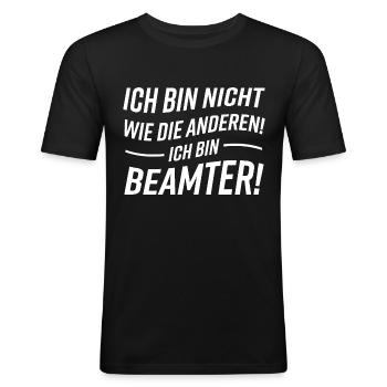 Beamter Lustiger Spruch Geschenkideen - Männer Slim Fit T-Shirt - Schwarz - Vorne - Nik (191cm)