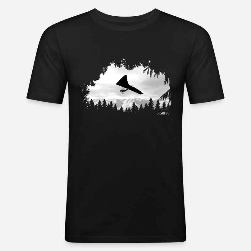 Deltaplane - Männer Slim Fit T-Shirt - Schwarz