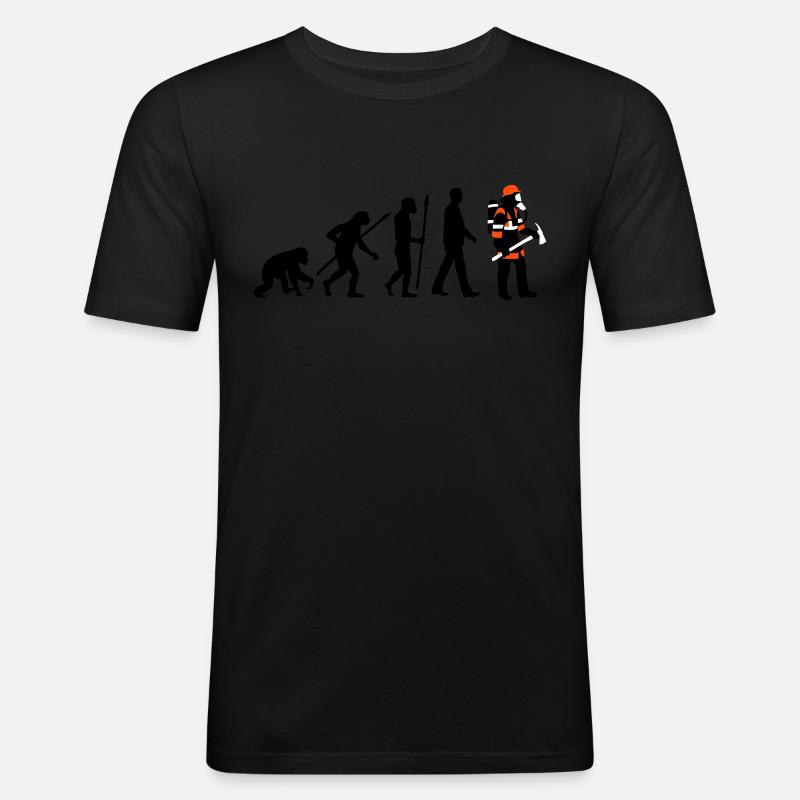 evolution_feuerwehrmann_012015_c_3c - Männer Slim Fit T-Shirt - Schwarz