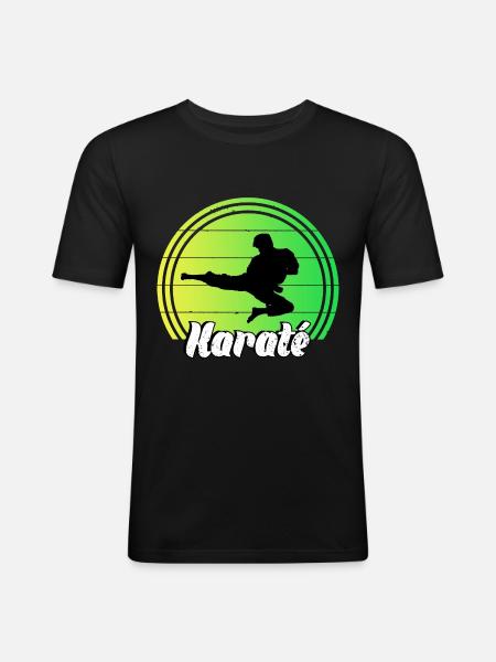 Karate - Männer Slim Fit T-Shirt - Schwarz