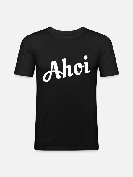 Ahoi - Männer Slim Fit T-Shirt - Schwarz