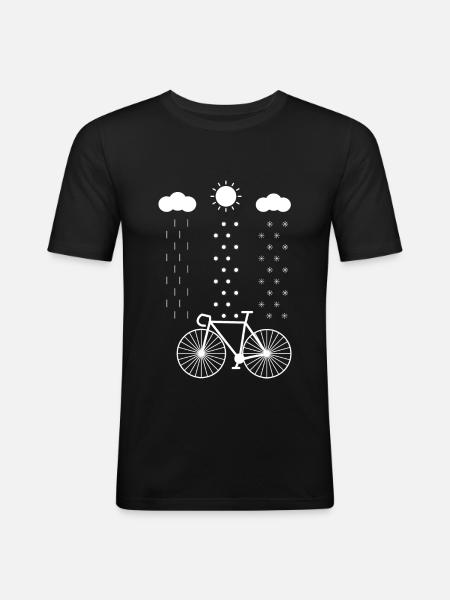 Cycling, All Weather Cyclists,Rain,Snow,Sun - Men's Slim Fit T-Shirt - black