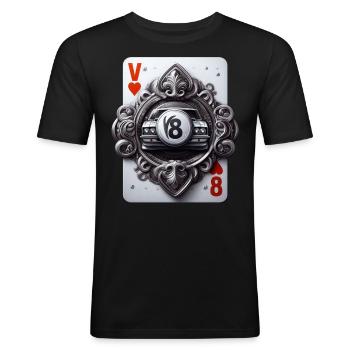 V8 - Männer Slim Fit T-Shirt - Schwarz - Vorne - Nik (191cm)