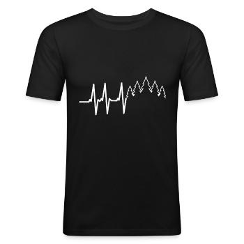 BOIS SCIE TRONÇONNEUSE CADEAU FORÊT FÖRSTER PROFESSION - T-shirt près du corps Homme - noir - Devant - Nik (191cm)