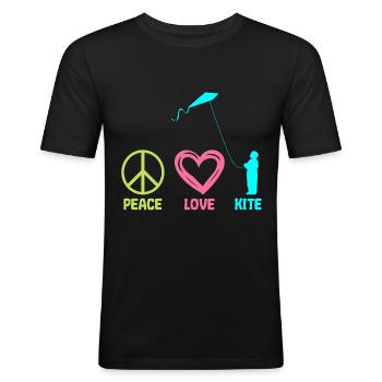 Drachensteigen Drachen Steigen lassen Mama Peace - Männer Slim Fit T-Shirt - Schwarz - Vorne - Nik (191cm)