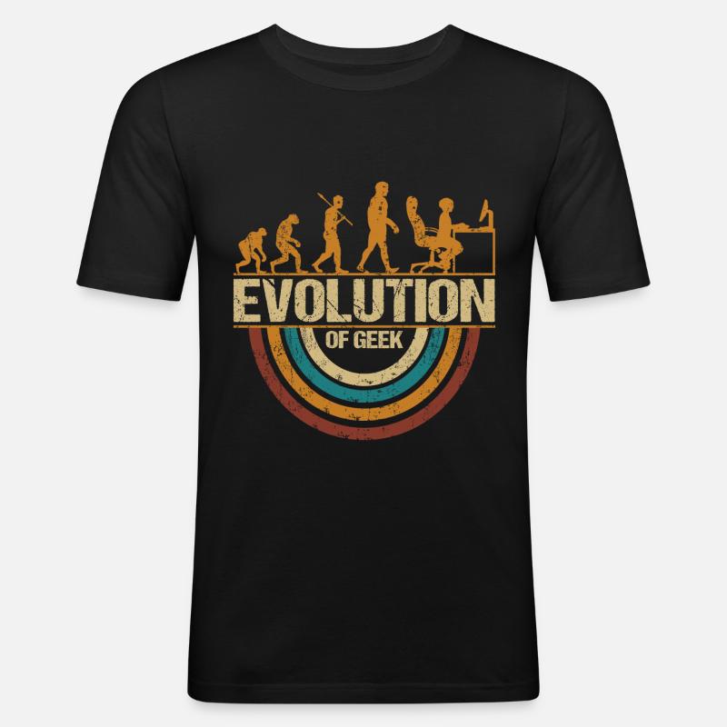 Computer Nerd Programmeur Evolution drôle - T-shirt près du corps Homme - noir