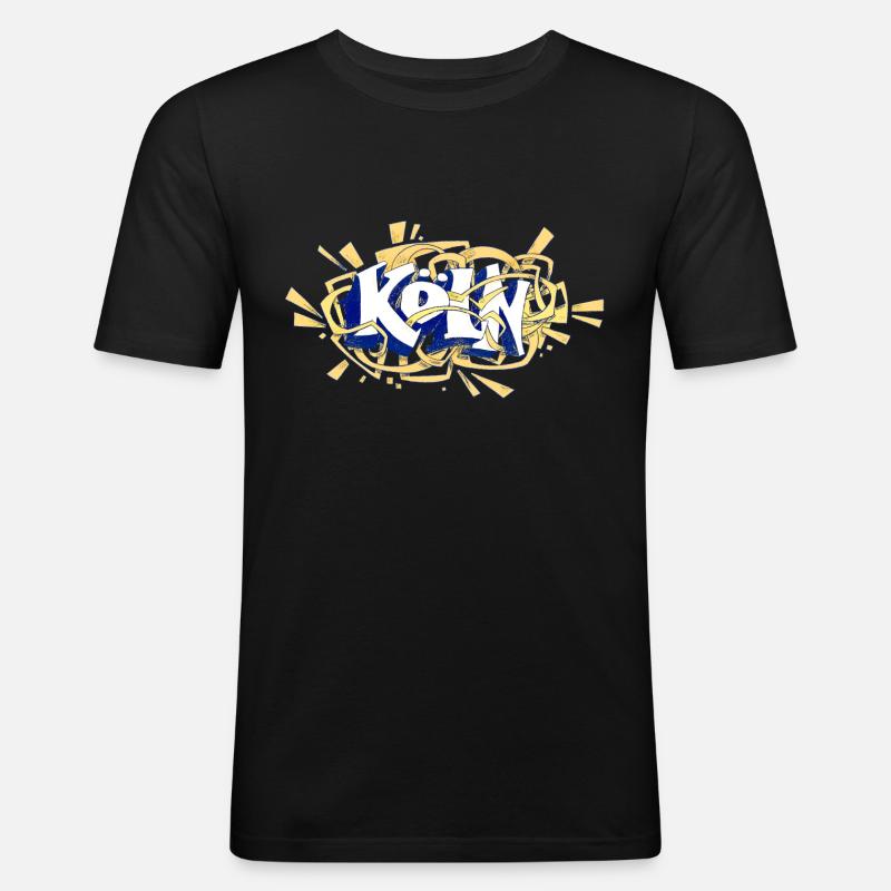Köln - Männer Slim Fit T-Shirt - Schwarz