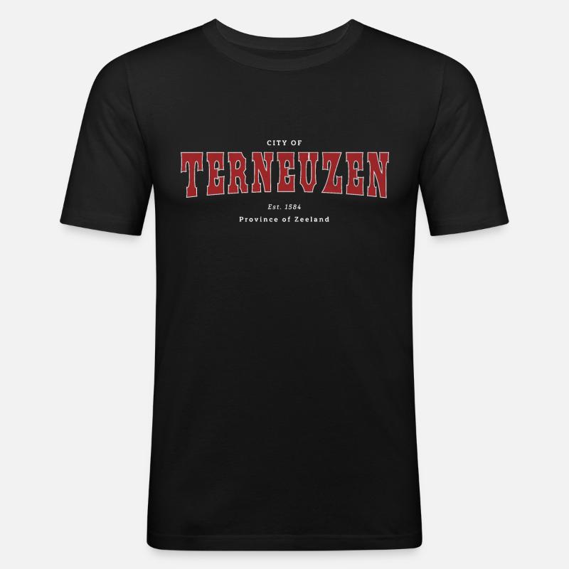 Terneuzen - Männer Slim Fit T-Shirt - Schwarz