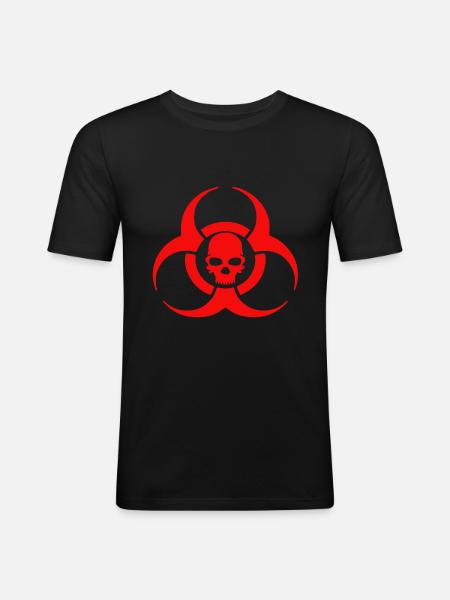 Biohazard Skull Icon - Men's Slim Fit T-Shirt - black