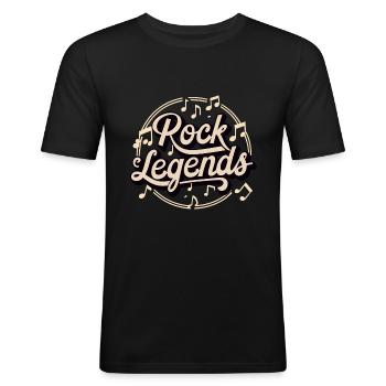 Rock Legends Rock And Roll Musikliebhaber - Männer Slim Fit T-Shirt - Schwarz - Vorne - Nik (191cm)