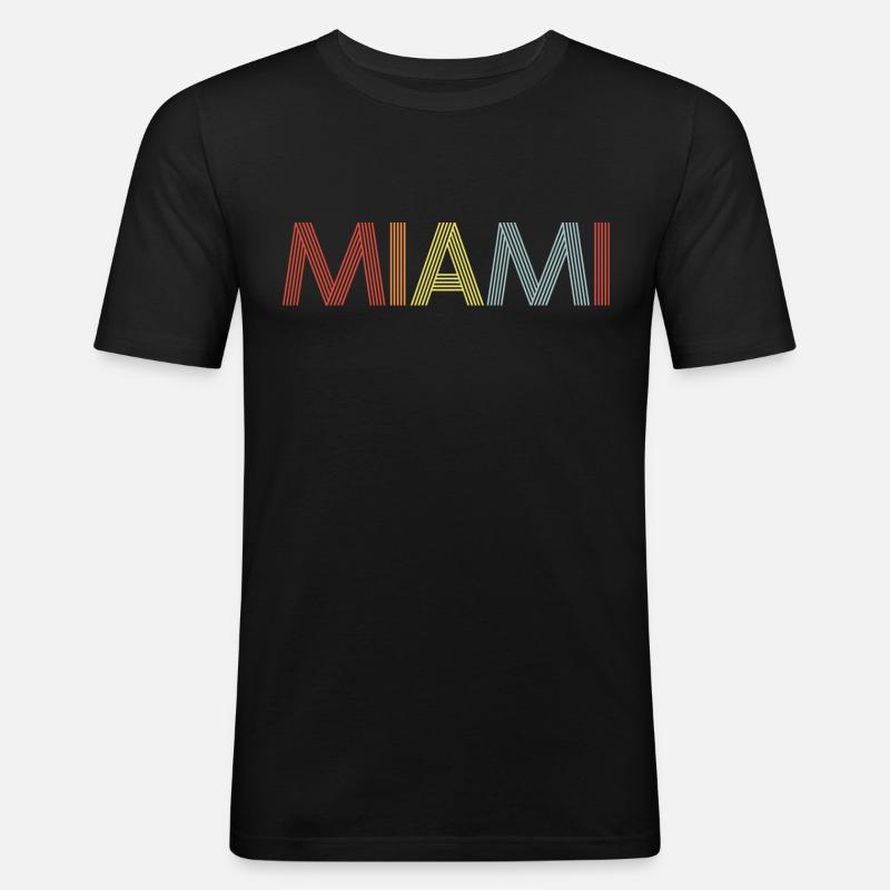 Miami - Männer Slim Fit T-Shirt - Schwarz