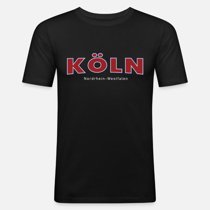 Köln - Männer Slim Fit T-Shirt - Schwarz