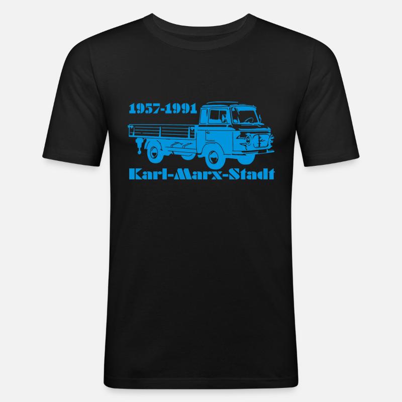 Barkas Pritsche B1000 - Männer Slim Fit T-Shirt - Schwarz