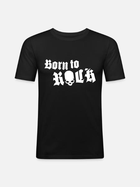 born_to_rock_skull_1c - Men's Slim Fit T-Shirt - black