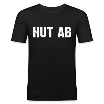 Hut Ab - Männer Slim Fit T-Shirt - Schwarz - Vorne - Nik (191cm)