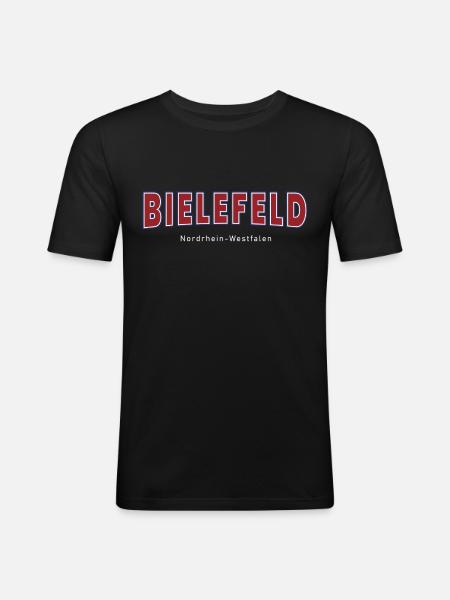 Bielefeld - Männer Slim Fit T-Shirt - Schwarz