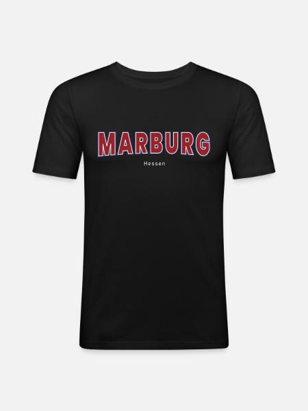 Marburg - Männer Slim Fit T-Shirt - Schwarz