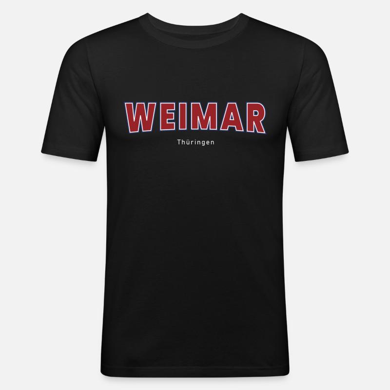 Weimar - Männer Slim Fit T-Shirt - Schwarz