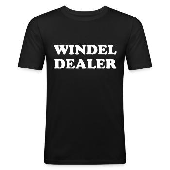 Windel Dealer - Männer Slim Fit T-Shirt - Schwarz - Vorne - Nik (191cm)