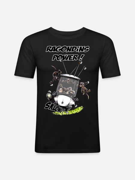 Ragondins Power ! - T-shirt près du corps Homme - noir