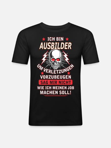 AUSBILDER - Männer Slim Fit T-Shirt - Schwarz