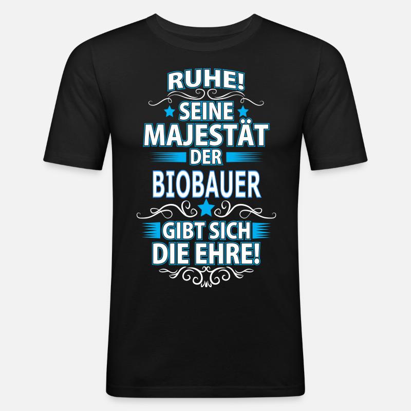 BIOBAUER - Männer Slim Fit T-Shirt - Schwarz