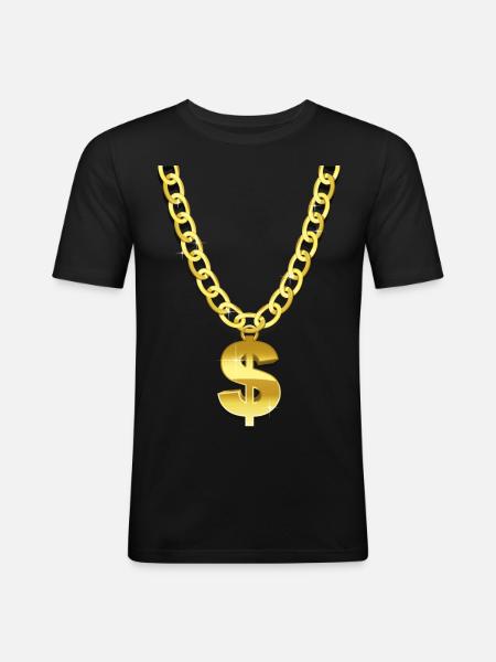 Gold Chain - Men's Slim Fit T-Shirt - black