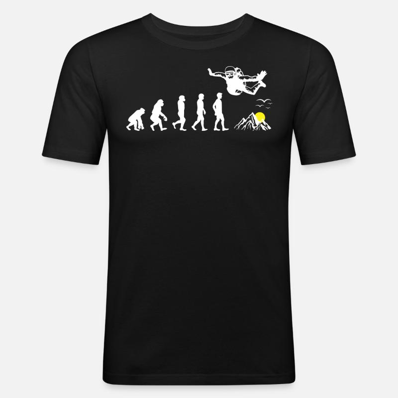 Fallschirmspringen Evolution - Männer Slim Fit T-Shirt - Schwarz
