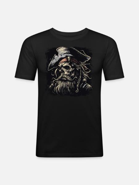 Pirate Skull - Men's Slim Fit T-Shirt - black