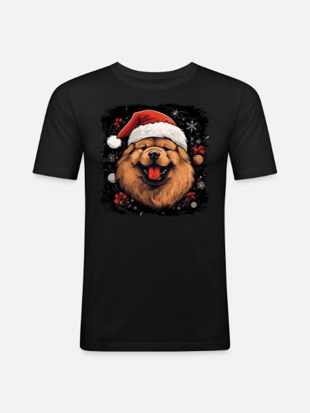 Chow Chow santa - Men's Slim Fit T-Shirt - black