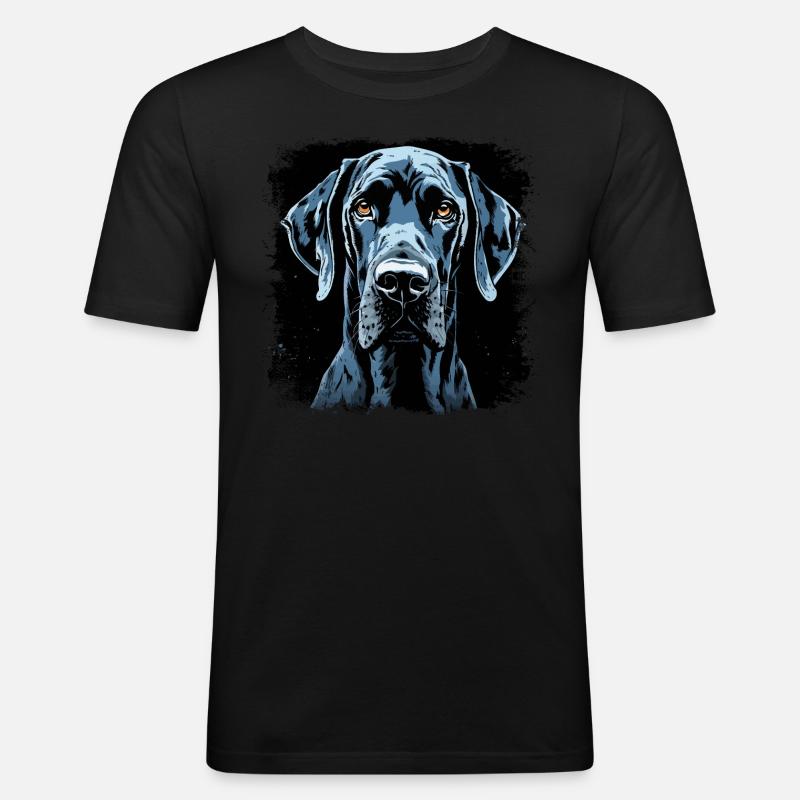 Deutsche Dogge - Männer Slim Fit T-Shirt - Schwarz