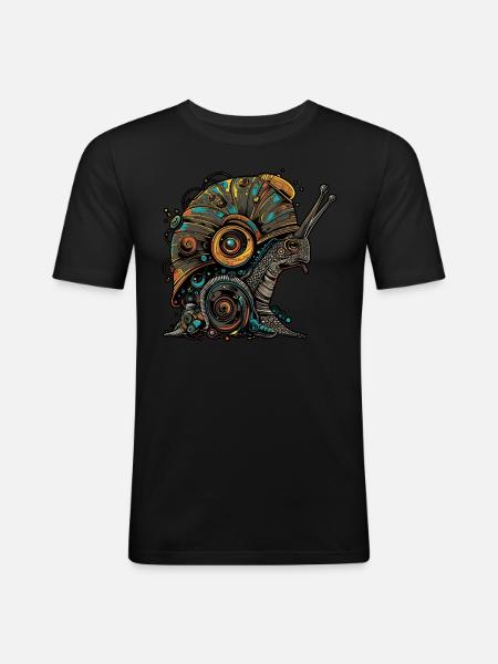 Crinchy Snail - Men's Slim Fit T-Shirt - black