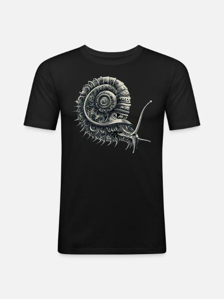 Crinchy Snail - Men's Slim Fit T-Shirt - black