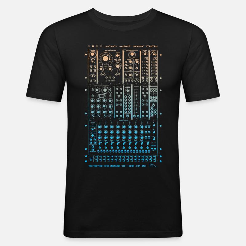 Modular Synth - Men's Slim Fit T-Shirt - black